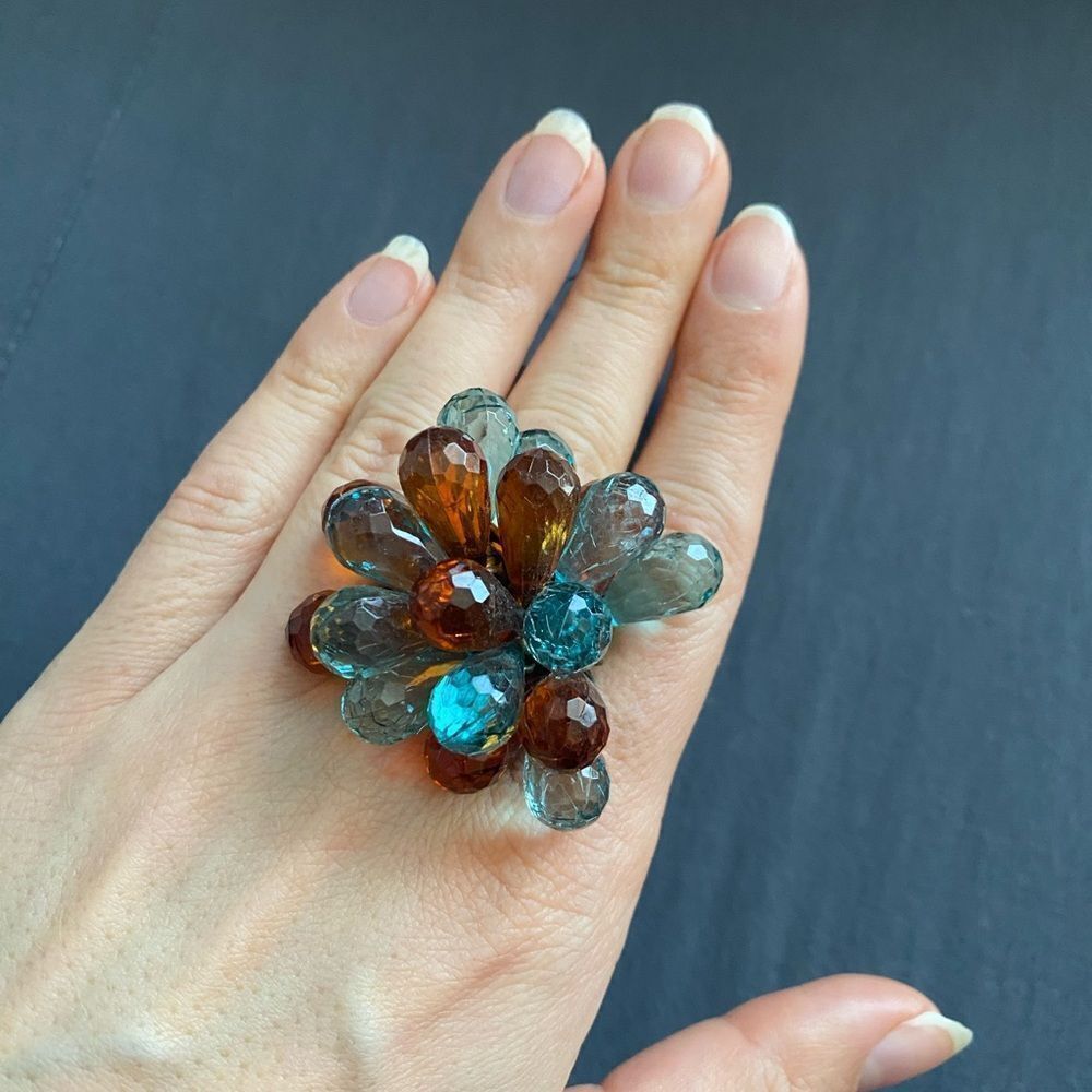 NWT Playful Large Bead Ring - Stretchy Band - Dots
